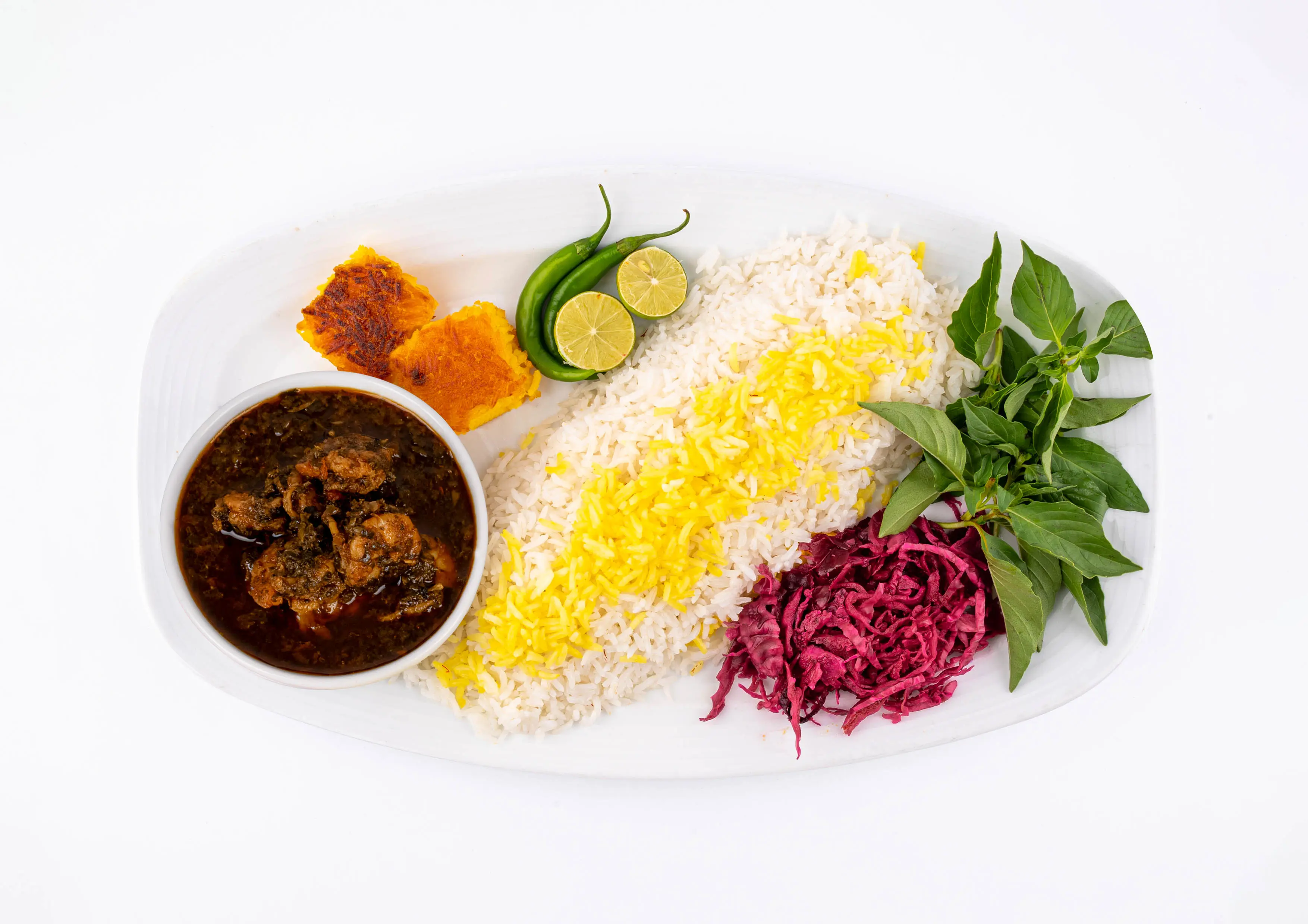 قلیه میگو با چلو