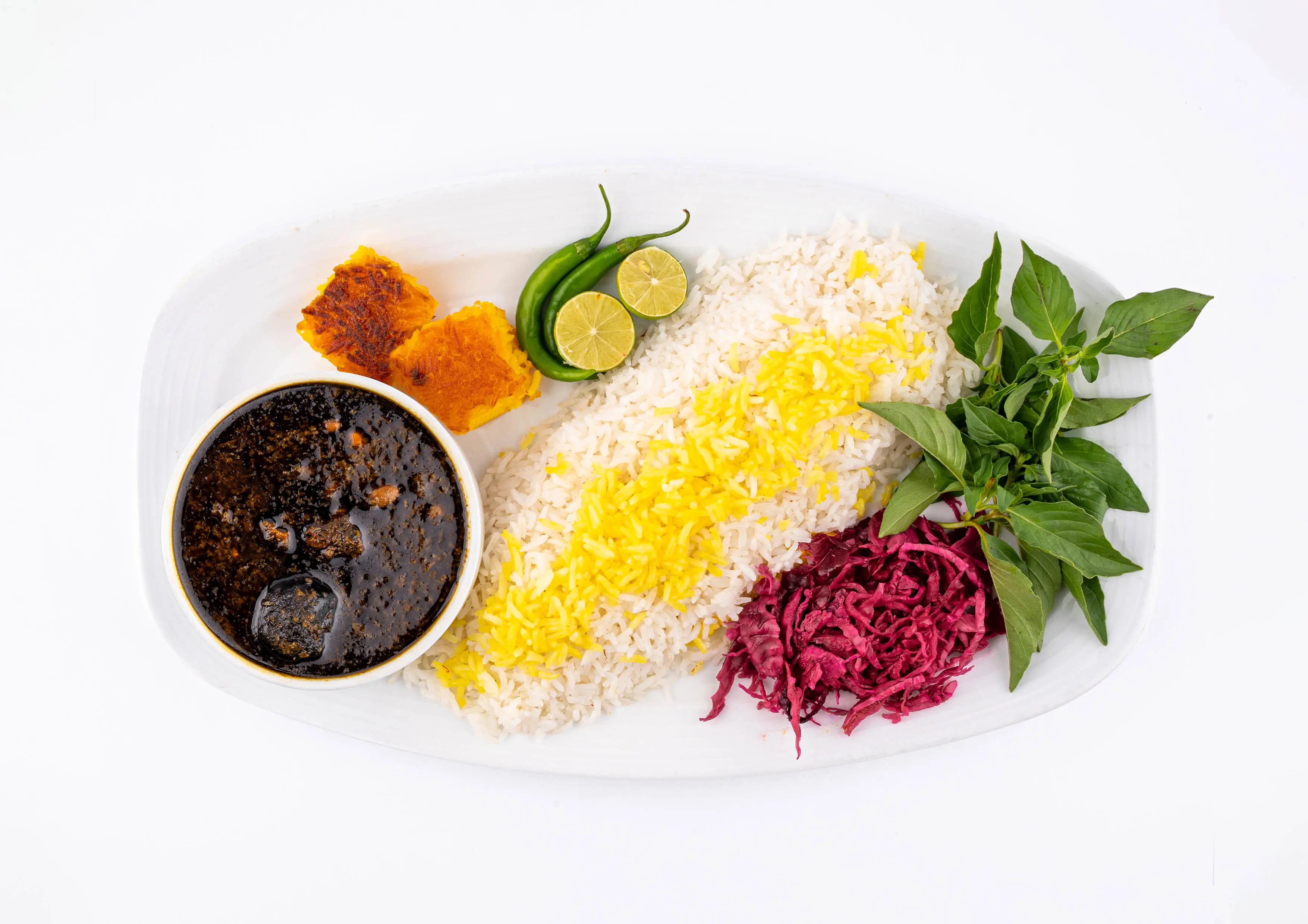 چلو خورشت سبزی